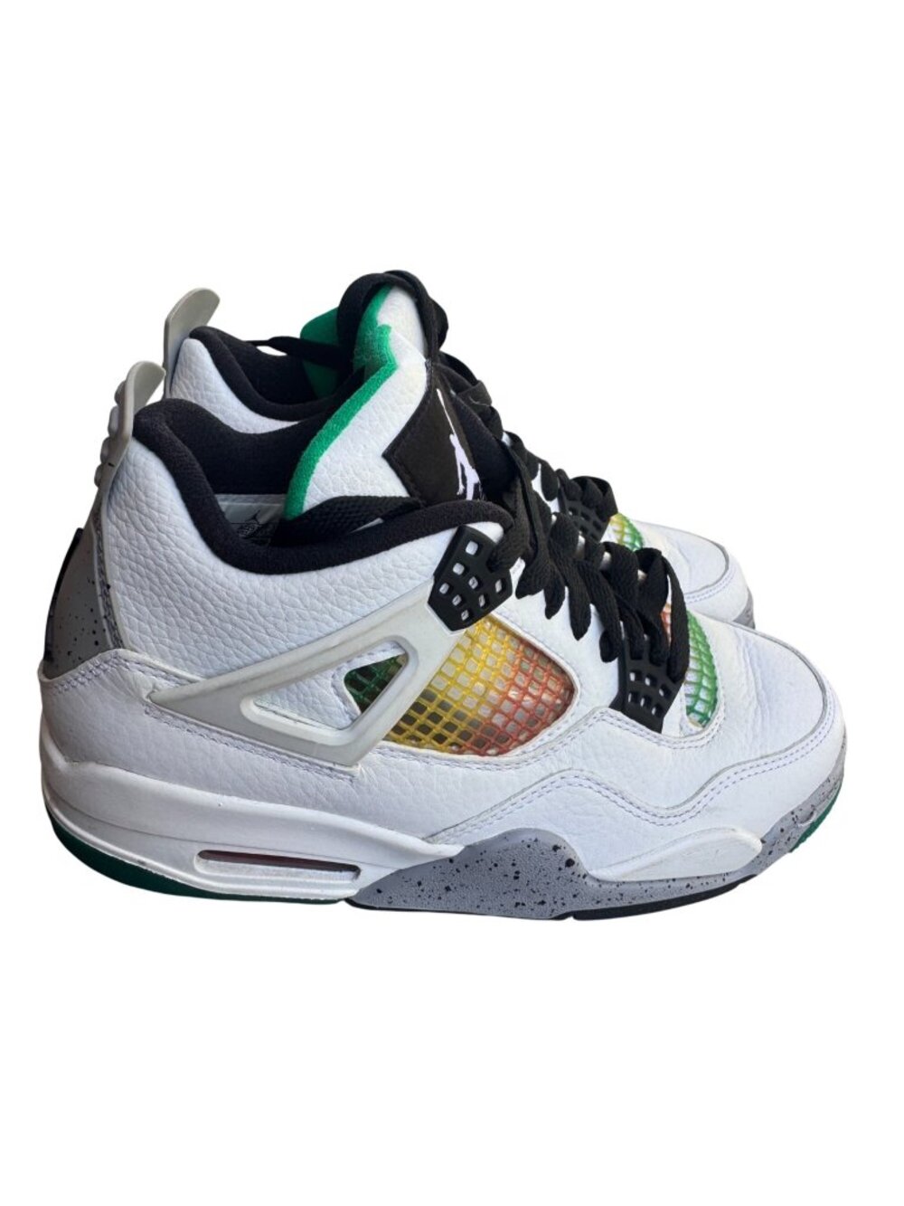 TitleNike Air Jordan 4 Retro SE Rasta AQ9129-100 White Green Women's Size 7 Shoe